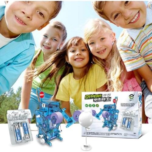 DIY Assembly Boxing Ring Battle Robot Assembled Remote Control Robot Children Science Experiment Small Toys For Kids Gift