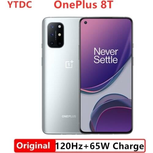Global Rom Oneplus 8T 5G Cell Phoner 4500mAh Android11 Charge Smart Phone NFC Google Play Snapdragon 865 AMOLED Screen
