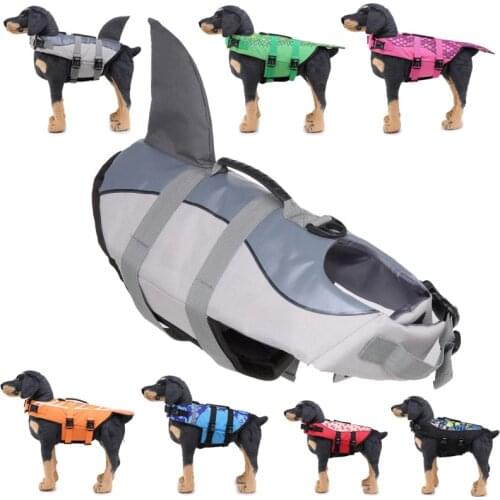 Dog Life Jacket djustable Pet Safety Swimsuit Puppy Saver Swimming Flotation Life Vest Preserver for Small Medium Large Dogs