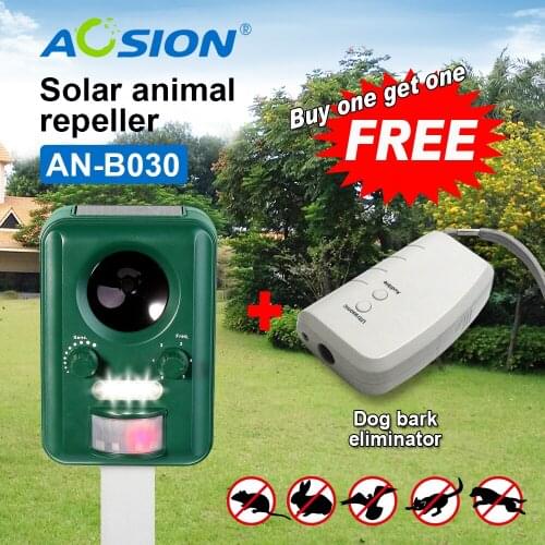 Buy AOSION Solar ultrasonic pest repeller wild animal Birds Dogs Cats Repellent ( Got poetable dog repeller for free)