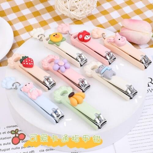 1pc New Cartoon Stainless Steel Nail Clippers Trimmer Cute Fruit Colorful Nail Clipper Tools for Kids Student Girl Household