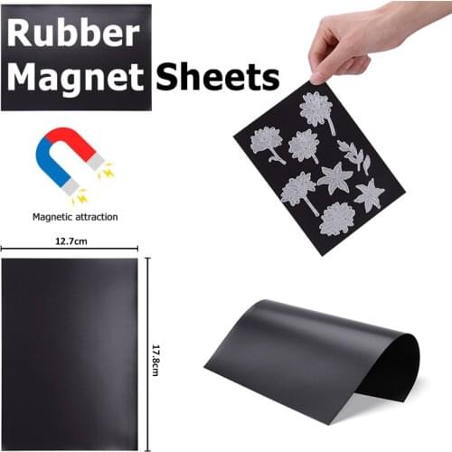 10pcs/set 177*127*03mm Rubber Soft Magnet Sheet Cutting Dies Storage Black For Refrigerator Pictures Dies Fixing Organizing