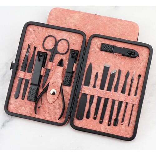 15pcs Manicure Cutters Nail Clipper Set Household Stainless Steel Ear Spoon Nail Clippers Pedicure Nail Scissors Tool