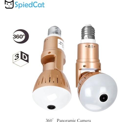 360 Degree Wireless IP Fisheye Panoramic Surveillance Home Security Wifi Night vision Bulb Lamp CCTV Two Way Audio P2P Camera