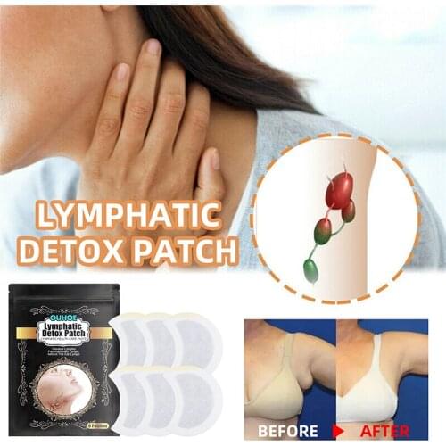 6Pcs/Bag Lymphatic Patch Nodes Patch Breast Lymphatic Drainage Plaster Effective Anti-Swelling Neck Neck Lymphatic Detox Patch