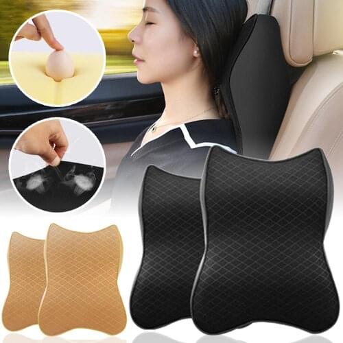 Car Neck Pillow 3D Memory Foam Head Rest Adjustable Auto Headrest Pillow Travel Neck Cushion Support Holder Seat Pillow