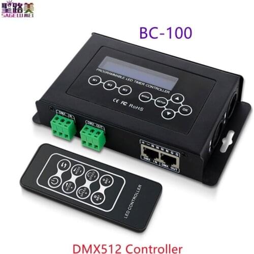 BC-100 DMX512 Controller 4DIY programming modes XLR-3/RJ45 Terminal Block Output DMX512/1990 signal With RF wireless remote