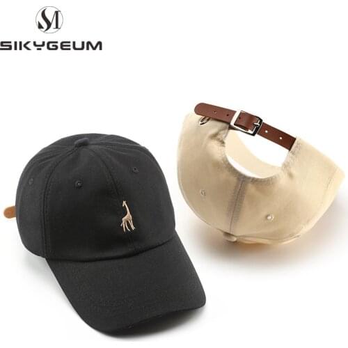 SIKYGEUM New Mens Cap Womens Baseball Caps Giraffe Embroidery Outdoor Sun Hats Students Casual Caps Unisex Cotton Caps