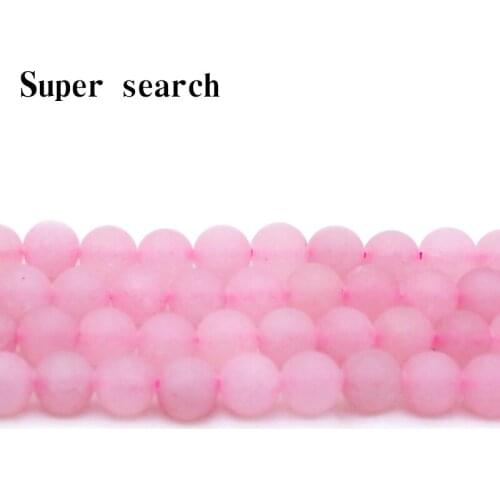 Fctory 4mm 6mm 8mm 10mm 12mm Price Natural Stone Beads Round Gorgeous Matte Rose Pink Quartz Loose Beads for DIY Jewelry Making