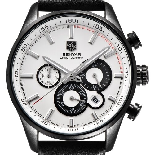 BENYAR New Top Brand Luxury Mens Watches Leather Casual Quartz Watch Men Military Sport Waterproof Clock Watch Relogio Masculino