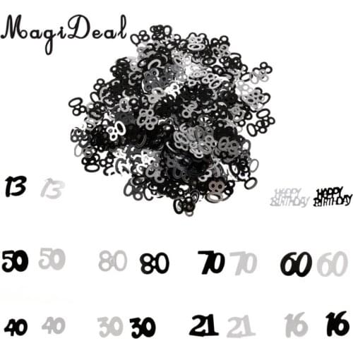 MagiDeal 1 Bag Happy Birthday 13th 16th 21th 50th 60th 80th Birthday Wedding Anniversary Party Table Confetti Decor Sprinkles