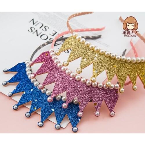 Childrens Headband Margaret Pearl Princess Crown Hair Clasp European and American Popular Headband Hair Accessories