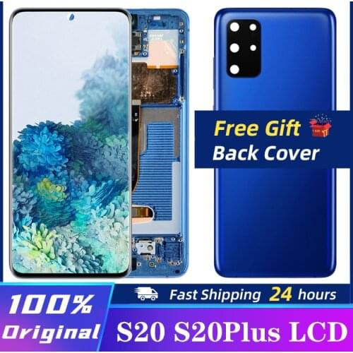 Original Super Amoled S20 G980F Display with frame for Samsung Galaxy S20 Plus G985F G985F/DS LCD Touch Screen Digitizer Repair