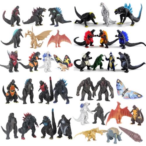 Anime Action Figures King Ghidorah Burning Mecha Planet Gojiras King Kong GodAzillas Suit PVC Collectable Model Kids Gift 3-9CM