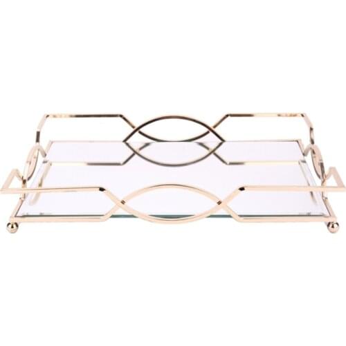 Hot Mirror Glass Fruit Plate Living Room Fruit Decoration Plate Modern Simple Household Fruit Plate Candy Plate