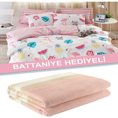 Cotton Solid Color Double Duvet Cover Set FreshColor 5-Piece Modern And Stylish Design European American Style BLANKET GIFT