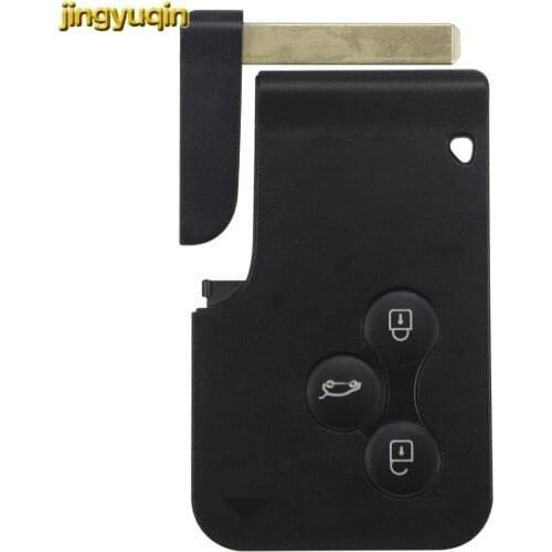 Jingyuqin 3 Button Remote Smart Card Auto Key Fob Case Shell For Renault Megane Clio Scenic Grand + Small Uncut Key Blade Blanks