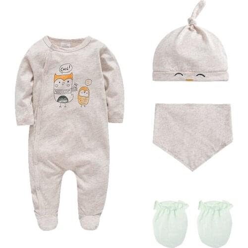 Honeyzone Baby Boy Clothes Full Sleeve Bodysuit Warm Body Bebe Recien Nacido Animal Cartoon Cute Jumpsuit Twins Baby Girl Outfit