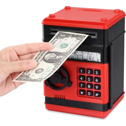 Electronic Piggy Bank, Kids Money Bank, Auto Scroll Paper Money Saving Box, Safe Password Coin Bank with Lock, Great Gift
