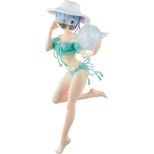 From Zero Rem Swimsuit 22Cm Anime Characters Peripheral Model Toys Hand-Made Model Decoration Doll Toy Collections Model Toys