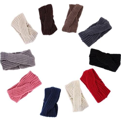 Fashion Knitted Women Headband Turban for Women Girls Hair Accessories Cross Knotted Hairbands Wamer Ear Protected Headwear