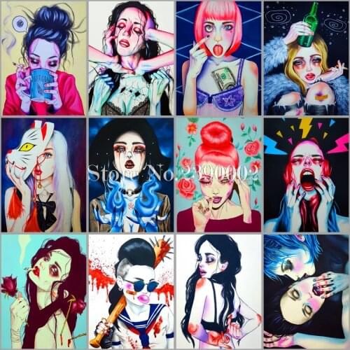 Cartoon Girl Diamond Embroidery Beauty Lady Diamond Painting Cross Stitch Full Diamond Mosaic Decoration Gift Princess Graffiti