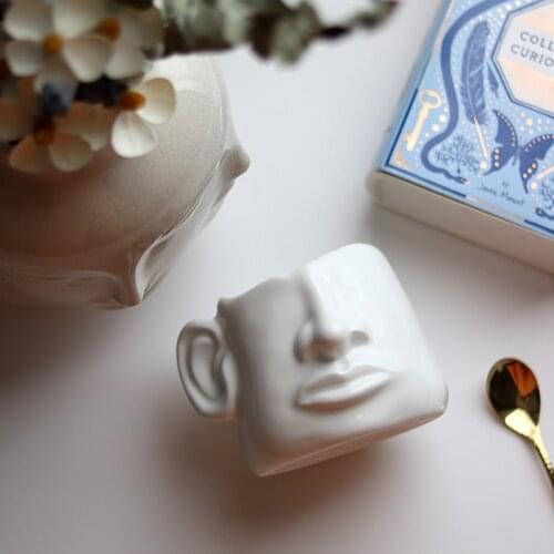 Creative Personality Irregular Face Ceramic Mug Water Cup Couple Cup Office Home Coffee Cup Large Capacity 500ml Christmas Gift