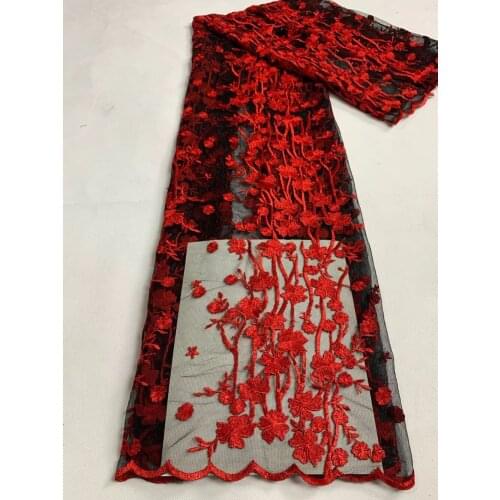 New Lace Fabric Bone Rope Milk Silk Embroidery Flowers French Tulle Mesh Design Sewing Dress Skirt Cheongsam 5 Yards Wholesale