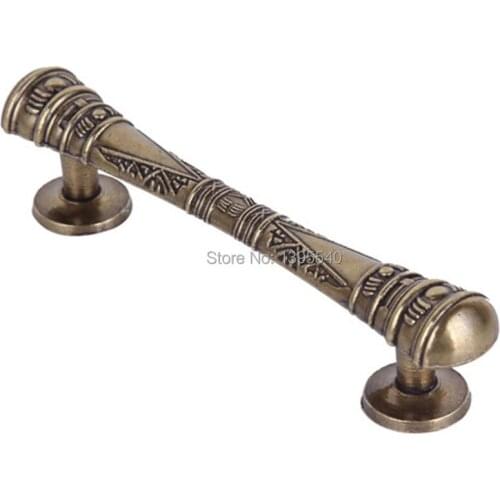 New 96mm Antique Bronze Handles Zinc Alloy Vintage Furniture Hardware Pulls Cabinet Drawer Knobs Closet Knob Bar Pulls 1115-96
