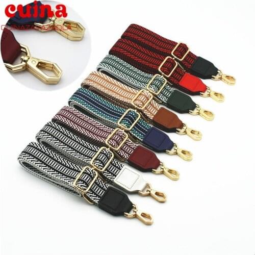 New Wide Shoulder Straps Cross Bag Straps Crossbody Bags Ethnic Style Hit The Color Straps Accessories Belt Women Bags Straps