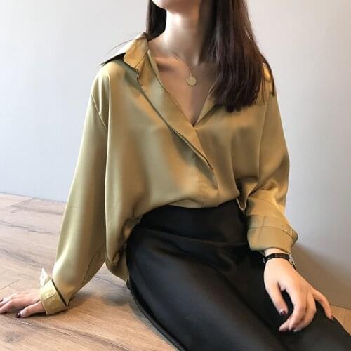 Prowow Womens Satin Shirts