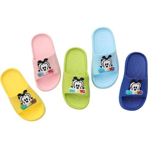 Disney Children Girls Boys Mickey Mouse Summer PVC Beach Slippers Soft Cartoon Fashion Non-slip Flip Flop Casual Shoes 2-10years