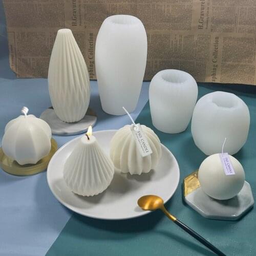 Geometric Shape Candle Silicone Mold Simple Line Resin Soap Mold Candle Wax Model Home Decoration Pear Shaped Diy Candle Making