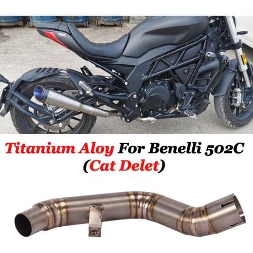 Slip On For Benelli 502C 502 Motorcycle Exhaust Titanium Alloy Middle Link Pipe Modified Eliminator Enhanced Catalyst Delete