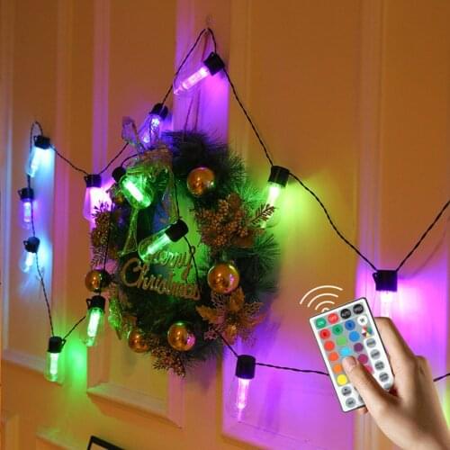 USB Led Fairy String Lights for Party Holiday Garden Garland Christmas Decorations Home Outdoor Edison Bulb Light w/ Remote