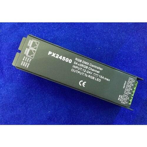 Led Controller led controller dmx Decoder driver DMX512 PX24500 RGB controller for 12V 24V LED strip light Free Shipping