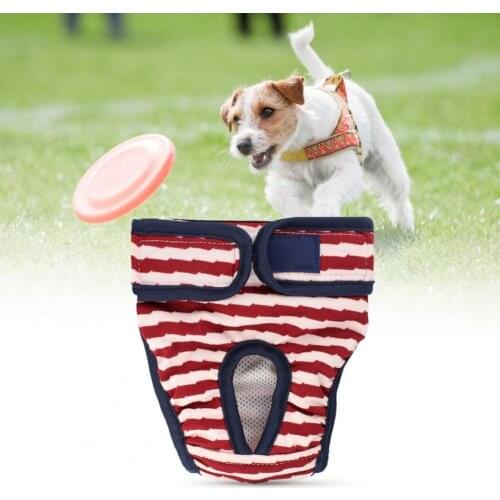 Comfortable Dog Physiological Pants Striped Adjustable Cotton Pet Menstrual Pants Costumes Supplies For Daily Wear And Outdoor
