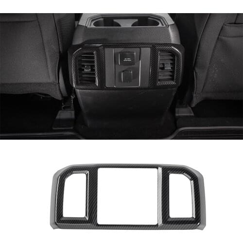 Rear Air Conditioner Outlet Panel Decoration for Ford F150 2016 2017 2018 2019 2020 2021 Car Interior Accessory ABS Carbon Fiber