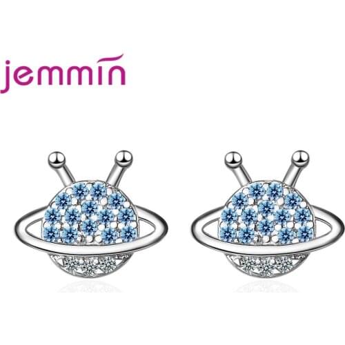 Korean 925 Sterling Silver Stud Earrings For Women Cubic Zirconia Simple Sparkling Earings Bijoux Shinning Jewelry