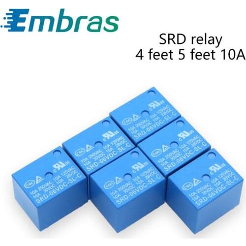 Relay Small SRD Micro SRD-5VDC-SL-C SRD 05 5V 6V 9V 12V 24V DC Power Four Feet Five Feet 1Pcs
