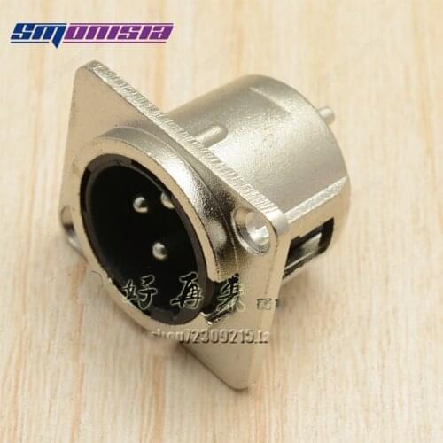 10pcs-500pcs XLR Male Socket Microphone Small Square Base Connector Welding Type