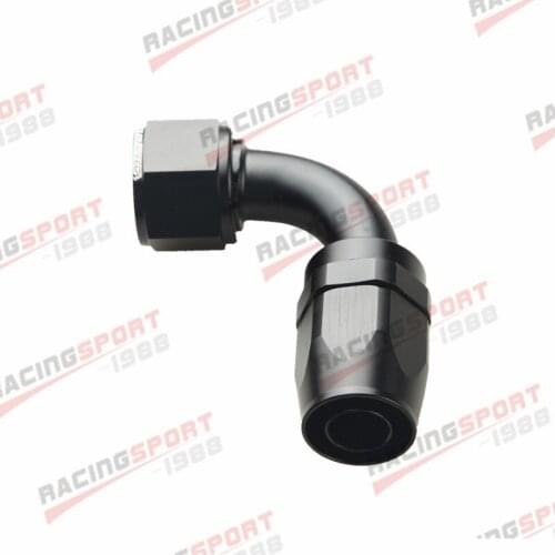 -12 AN 12AN AN-12 90 Degree Swivel Oil Fuel Line Hose End Fitting Adapter Black