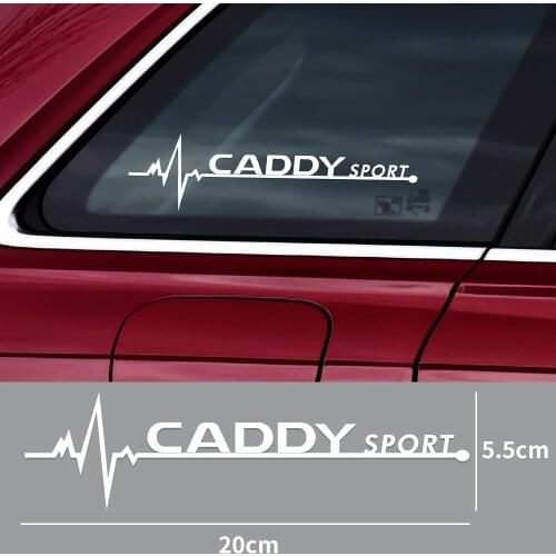 2PCS Car Styling CADDY Emblem Side Windows Decoration Stickers For Volkswagen Golf Passat Tiguan Jetta Touran Auto Accessories