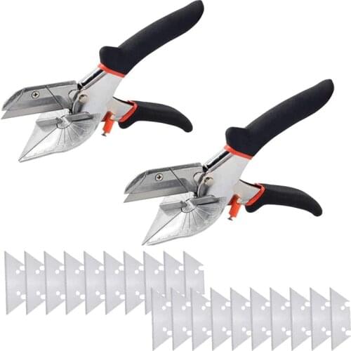 2PCS Angle Shear 45 to 135 Degree Miter Cutter Hand Shear for Cutting PVC PE Plastic Pipe Scissors with replace blades