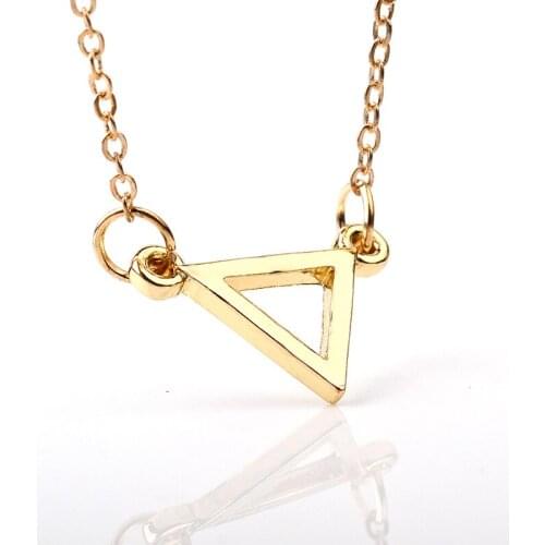 30 hollow triangle necklace triangle Geometric hexagon necklace simple polygon geometry V female male quadrilateral necklace