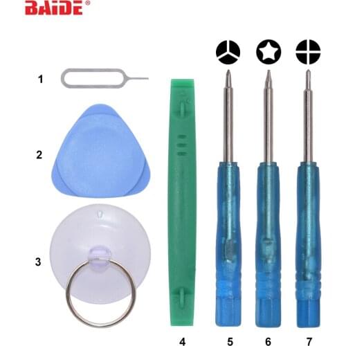 7 in 1 / 8 in 1 Blue Screwdrivers Opening Tools Kit With Green Pry Tool Tri Wing Ph000 Phillips P2 Pentalobe For iPhone Samsung