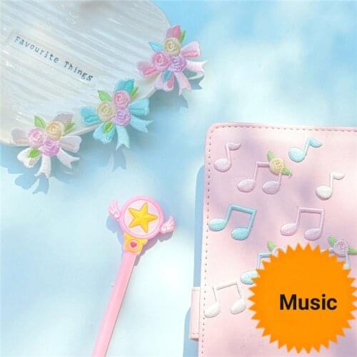 1 Piece Music Note Embroidery Repair Patches Bag Jacket Jeans Cartoon Iron On Patches for DIY Clothes Peel and Stick Glue Patch
