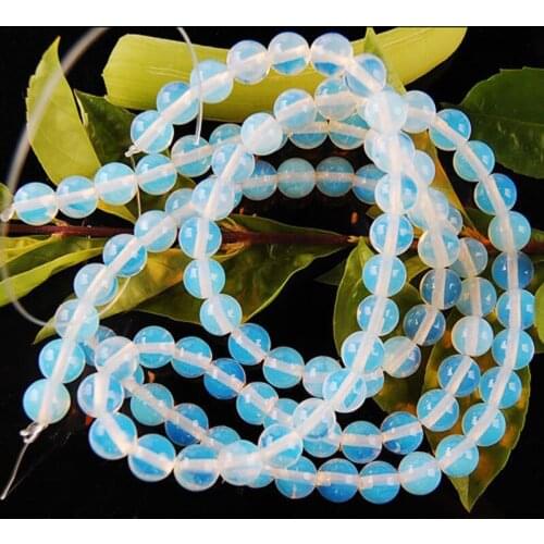 Free shipping Women 8mm Opal Ball Loose Beads 15.5" B0127