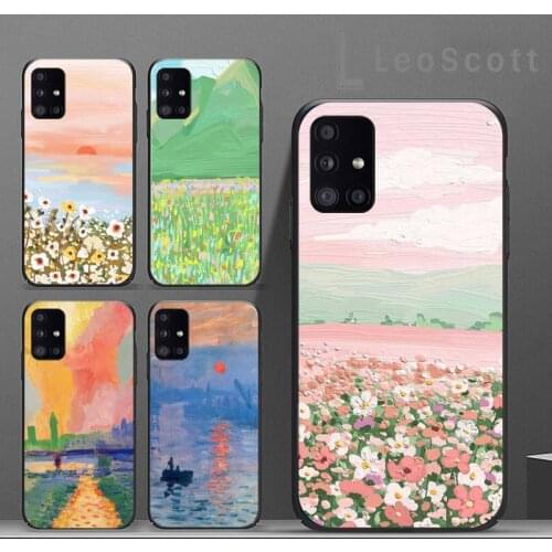 Art Oil Painting Phone Case For Samsung A32 A51 A52 A71 A50 A12 A21S S10 S20 S21 Plus Fe Ultra