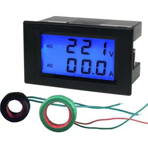 DYKB 100-300V/100A AC Digital LCD Volt Amp Voltmeter Ammeter + CT (Shunt ) Sensor Transformer 110V 220V